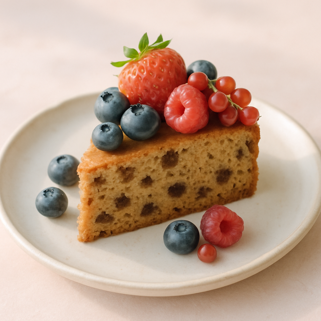AI food image of a vegan cake slice