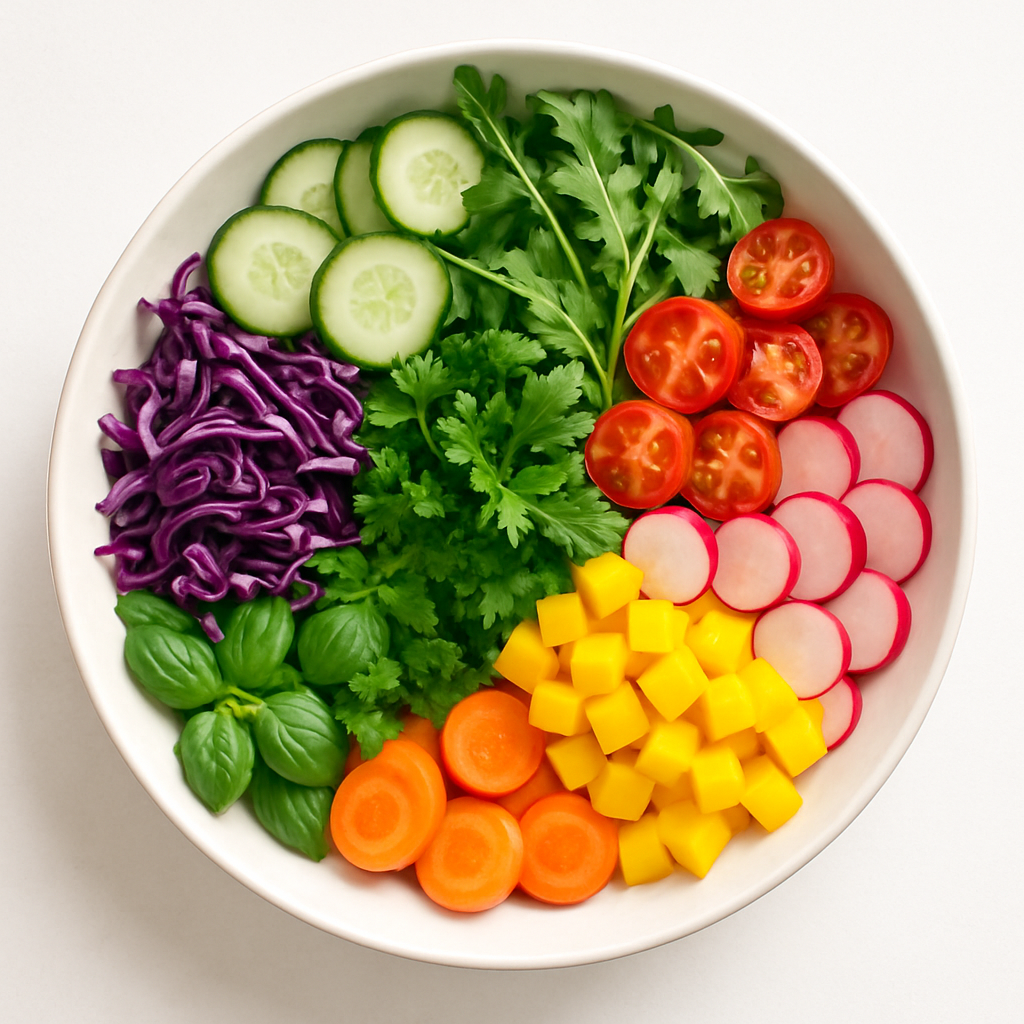 AI food image of a fresh salad bowl
