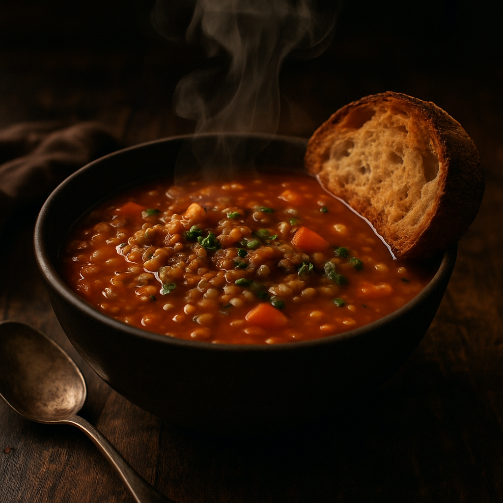 AI food image of lentil soup